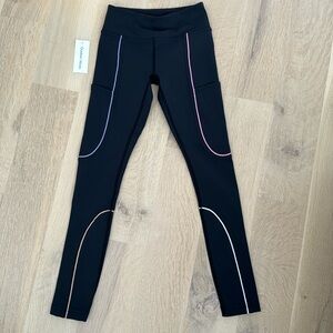 Outdoor Voices Black/Rainbow Reflective Frost Knit 7/8 Leggings (Size XXS)